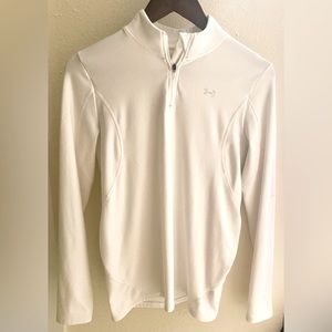 Under Armour UA Logo Women’s ColdGear M White Stretch Pullover 1/4 Zip